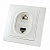 Розетка 2xRJ11+RJ45 Cat.5 ТАЙМЫР, белый SQ1814-0023 TDM